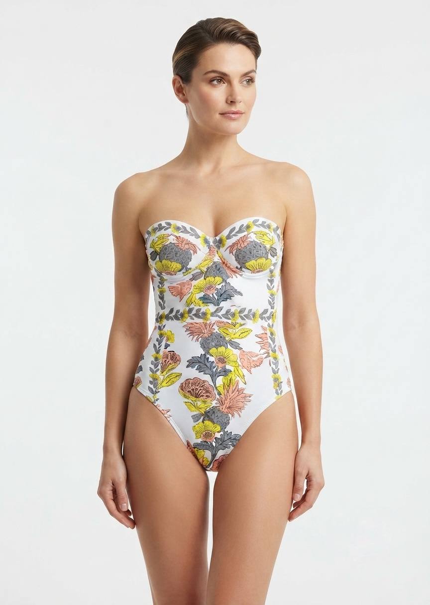SHEIN Floral Underwire One-Piece Swimsuit